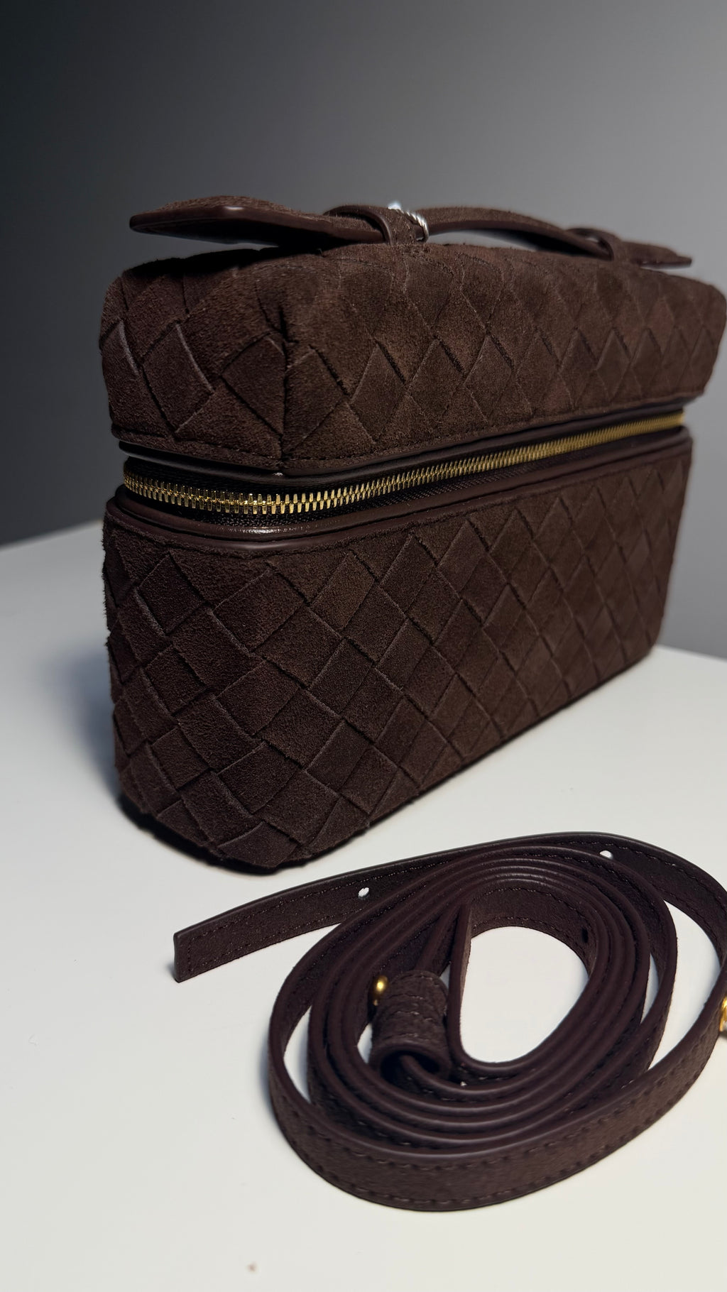 Sac Yara – Daim matelassé chocolat