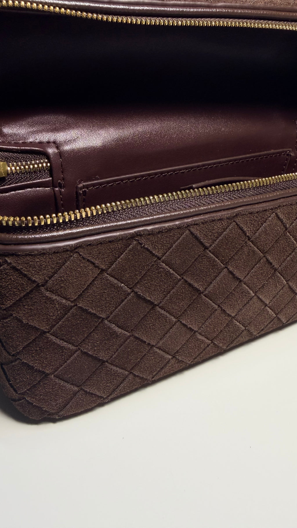 Sac Yara – Daim matelassé chocolat