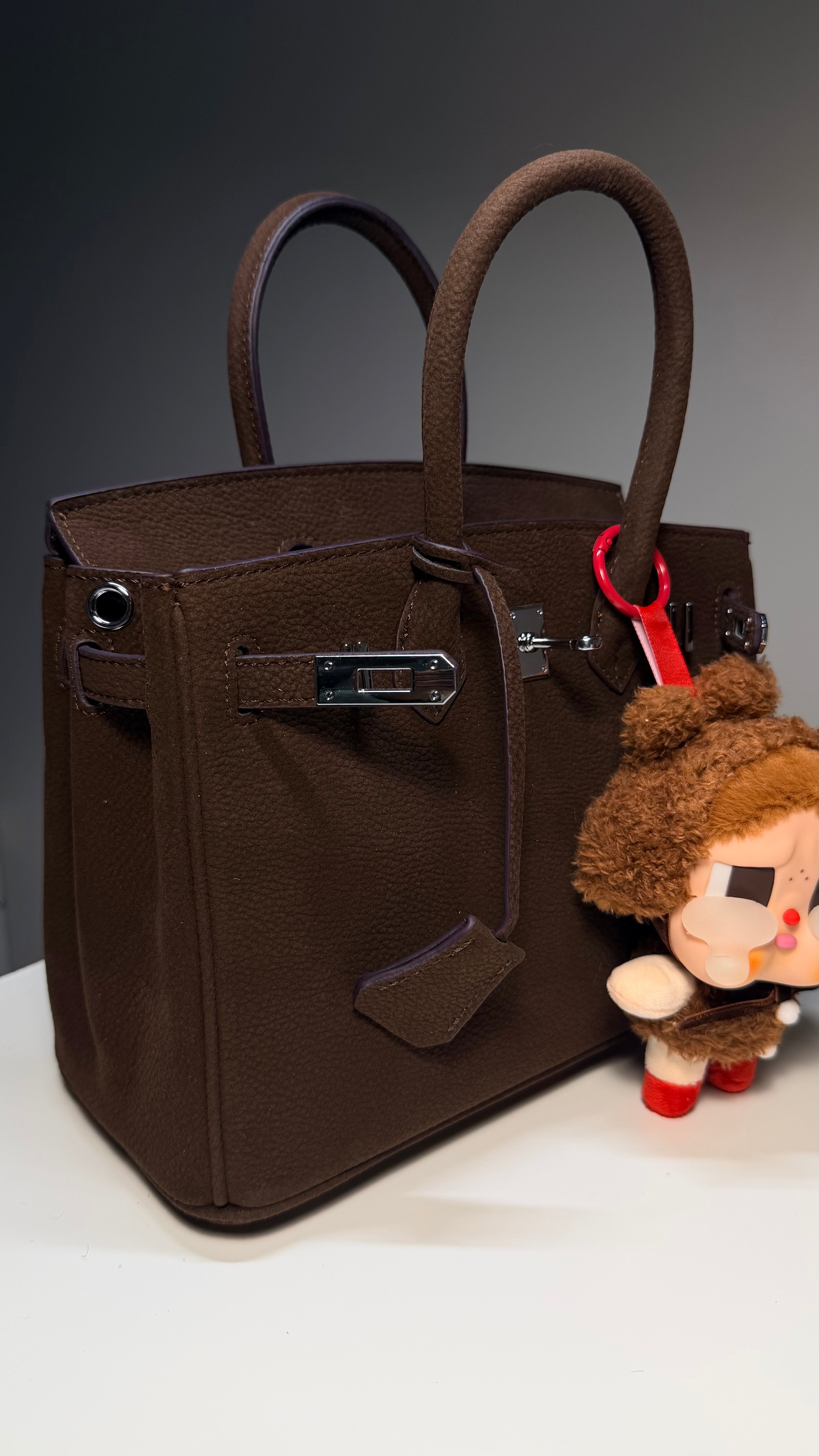 Sac Eden – Daim grainé structuré chocolat